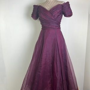 Elegant Purple Off-Shoulder Prom Dress